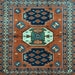 Square Persian Light Blue Traditional Rug, tr4661lblu