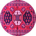 Round Persian Pink Traditional Rug, tr4661pnk