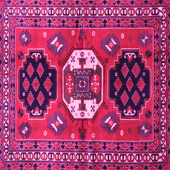 Square Machine Washable Persian Pink Traditional Rug, wshtr4661pnk