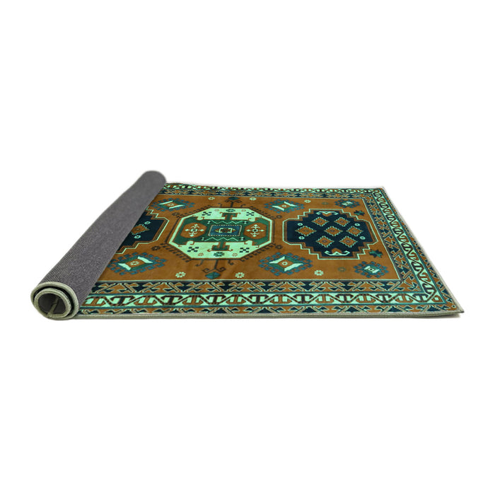 Sideview of Persian Turquoise Traditional Rug, tr4661turq