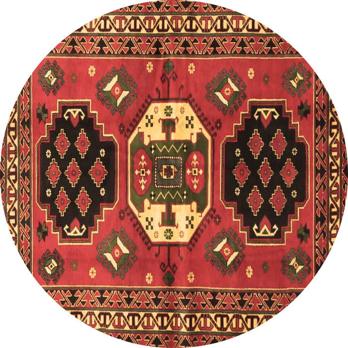 Round Machine Washable Persian Brown Traditional Rug, wshtr4661brn