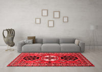 Machine Washable Persian Red Traditional Rug, wshtr4661red