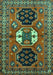 Machine Washable Persian Turquoise Traditional Area Rugs, wshtr4661turq