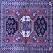 Square Persian Blue Traditional Rug, tr4661blu