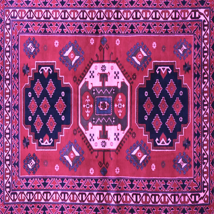 Square Machine Washable Persian Purple Traditional Area Rugs, wshtr4661pur