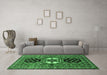 Machine Washable Persian Emerald Green Traditional Area Rugs in a Living Room,, wshtr4661emgrn