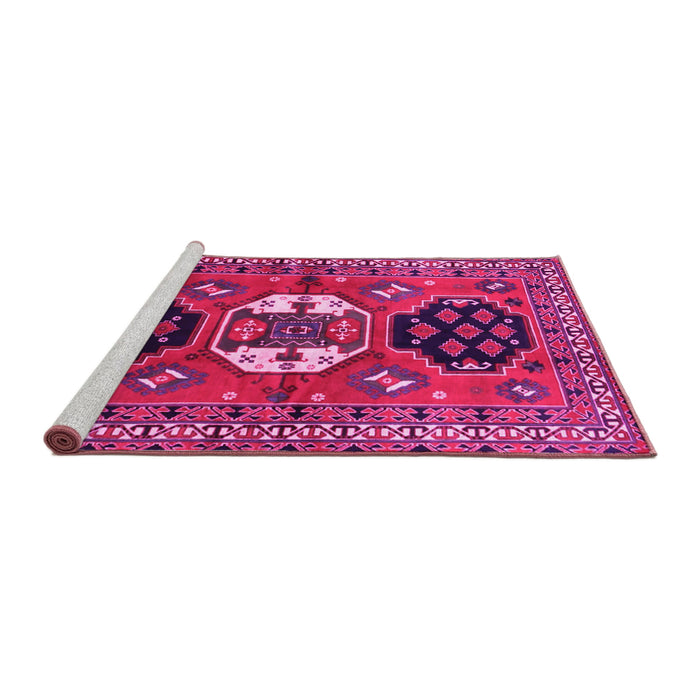 Sideview of Machine Washable Persian Pink Traditional Rug, wshtr4661pnk