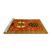 Sideview of Machine Washable Persian Yellow Traditional Rug, wshtr4661yw