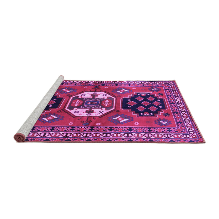 Sideview of Machine Washable Persian Purple Traditional Area Rugs, wshtr4661pur