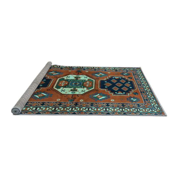 Sideview of Machine Washable Persian Light Blue Traditional Rug, wshtr4661lblu