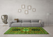 Machine Washable Persian Green Traditional Area Rugs in a Living Room,, wshtr4661grn