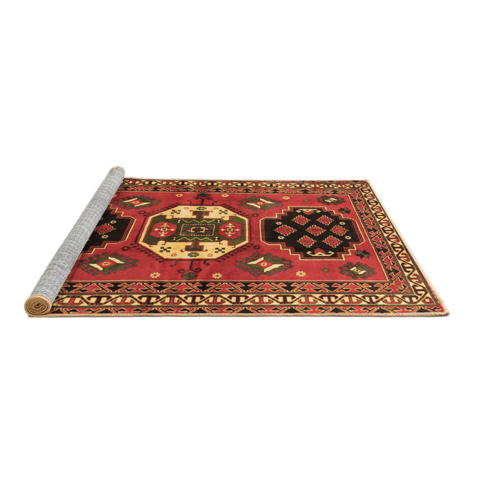 Sideview of Machine Washable Persian Brown Traditional Rug, wshtr4661brn