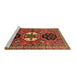 Sideview of Machine Washable Persian Brown Traditional Rug, wshtr4661brn