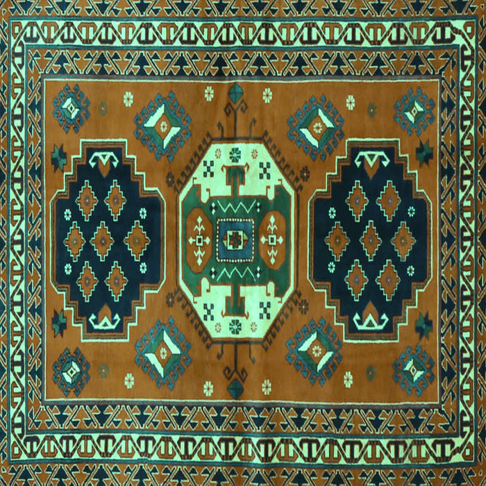 Square Persian Turquoise Traditional Rug, tr4661turq