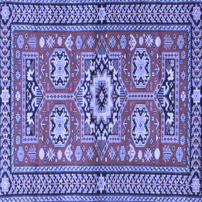 Square Machine Washable Persian Blue Traditional Rug, wshtr4662blu