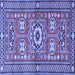 Square Machine Washable Persian Blue Traditional Rug, wshtr4662blu