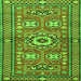 Round Machine Washable Persian Green Traditional Area Rugs, wshtr4662grn