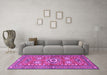 Machine Washable Persian Purple Traditional Area Rugs in a Living Room, wshtr4662pur