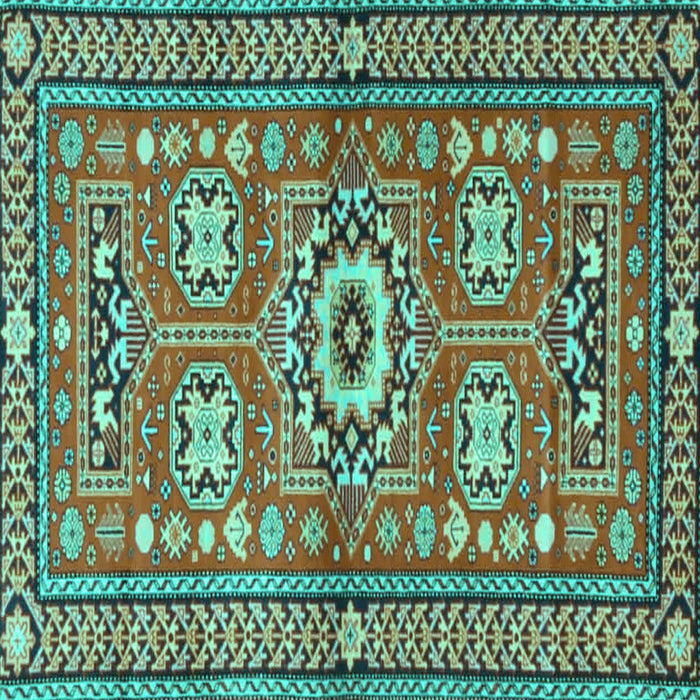 Square Machine Washable Persian Turquoise Traditional Area Rugs, wshtr4662turq