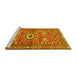 Sideview of Machine Washable Persian Yellow Traditional Rug, wshtr4662yw