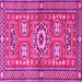 Square Machine Washable Persian Pink Traditional Rug, wshtr4662pnk