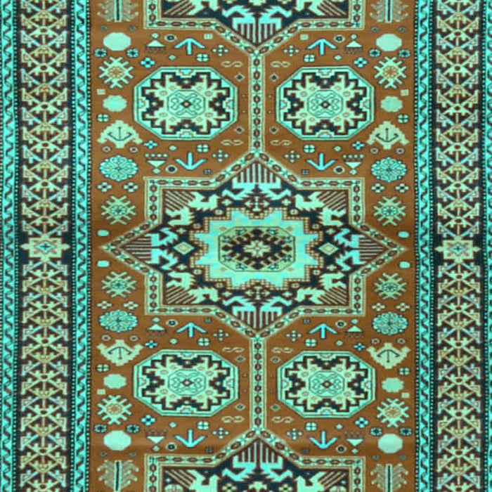 Machine Washable Persian Turquoise Traditional Area Rugs, wshtr4662turq