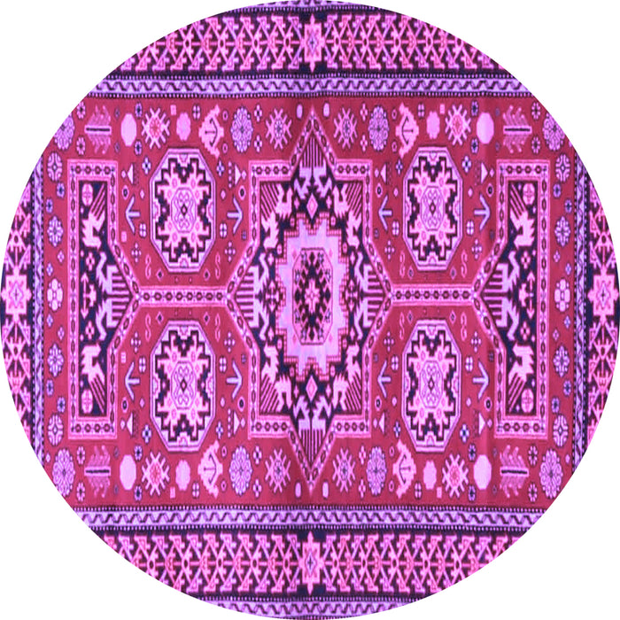 Round Persian Purple Traditional Rug, tr4662pur