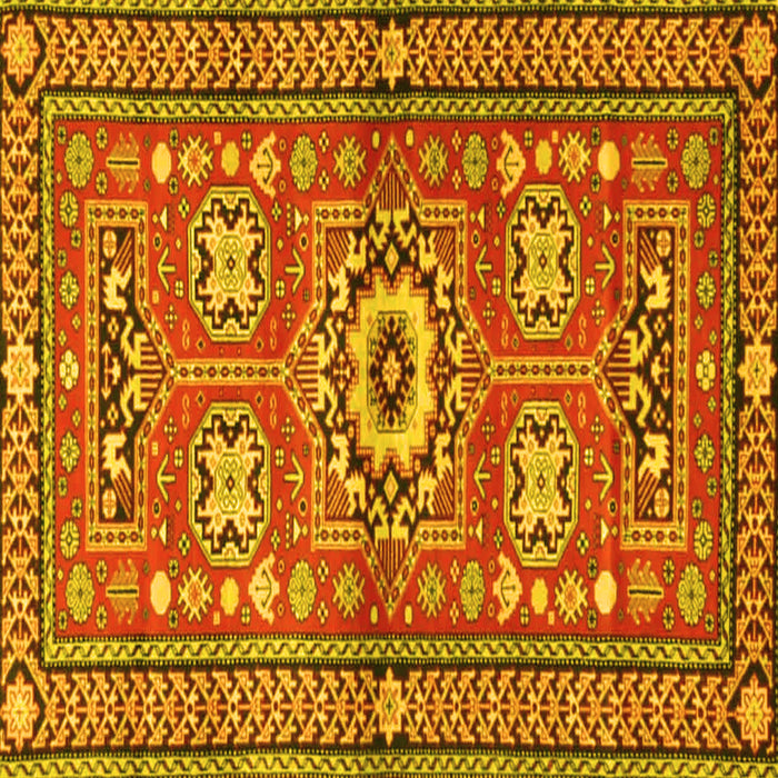 Square Machine Washable Persian Yellow Traditional Rug, wshtr4662yw