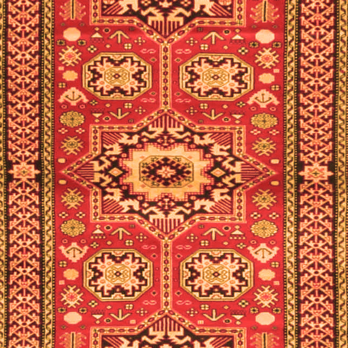 Serging Thickness of Machine Washable Persian Orange Traditional Area Rugs, wshtr4662org