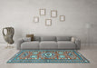 Machine Washable Persian Light Blue Traditional Rug in a Living Room, wshtr4662lblu