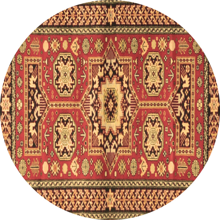 Round Machine Washable Persian Brown Traditional Rug, wshtr4662brn