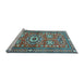 Sideview of Machine Washable Persian Light Blue Traditional Rug, wshtr4662lblu