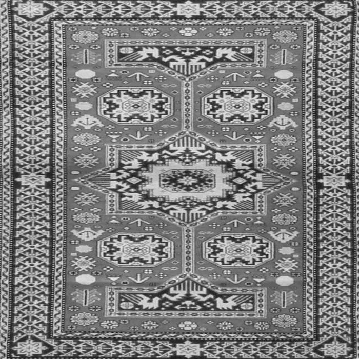 Round Machine Washable Persian Gray Traditional Rug, wshtr4662gry