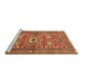 Sideview of Machine Washable Persian Brown Traditional Rug, wshtr4662brn