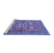 Sideview of Machine Washable Persian Blue Traditional Rug, wshtr4662blu