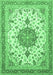 Machine Washable Persian Emerald Green Traditional Area Rugs, wshtr4663emgrn