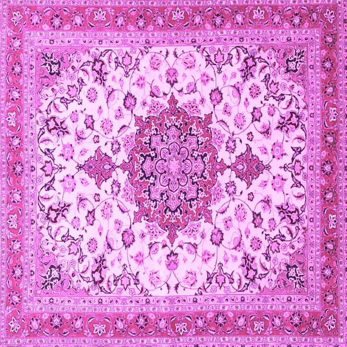 Square Machine Washable Persian Purple Traditional Area Rugs, wshtr4663pur