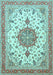 Machine Washable Persian Light Blue Traditional Rug, wshtr4663lblu