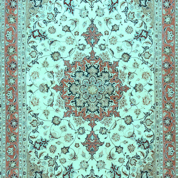 Machine Washable Persian Light Blue Traditional Rug, wshtr4663lblu