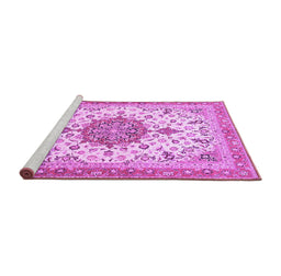Sideview of Machine Washable Persian Purple Traditional Area Rugs, wshtr4663pur