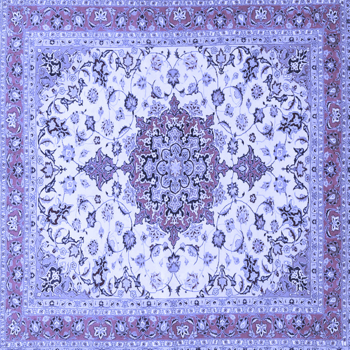 Square Machine Washable Persian Blue Traditional Rug, wshtr4663blu