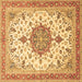 Square Machine Washable Persian Brown Traditional Rug, wshtr4663brn