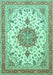 Machine Washable Persian Turquoise Traditional Area Rugs, wshtr4663turq