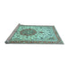 Sideview of Machine Washable Persian Light Blue Traditional Rug, wshtr4663lblu