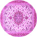 Round Persian Purple Traditional Rug, tr4663pur