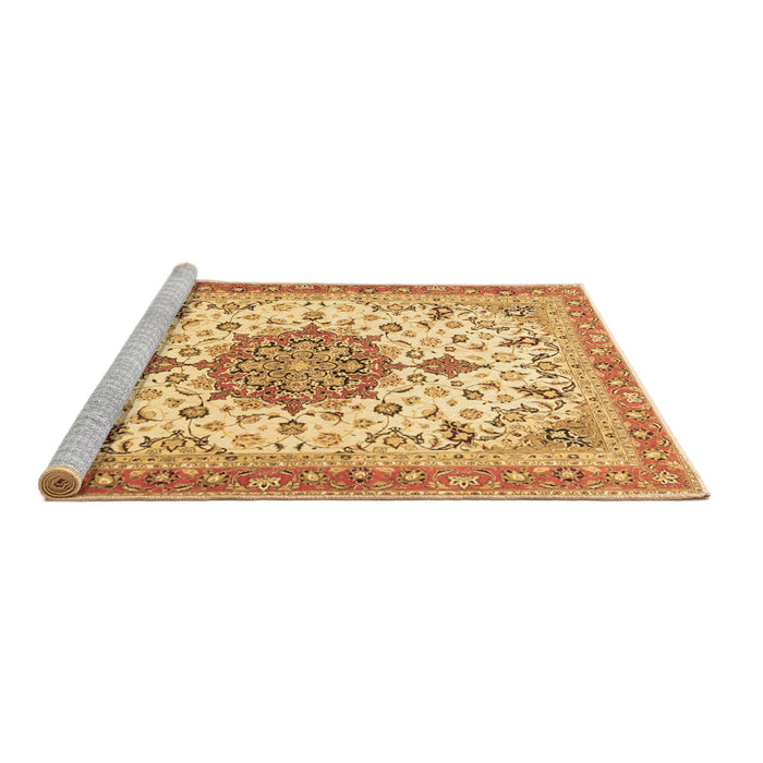 Sideview of Machine Washable Persian Brown Traditional Rug, wshtr4663brn