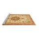 Sideview of Machine Washable Persian Brown Traditional Rug, wshtr4663brn