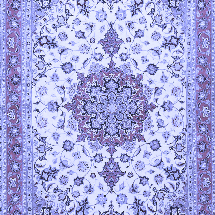 Machine Washable Persian Blue Traditional Rug, wshtr4663blu