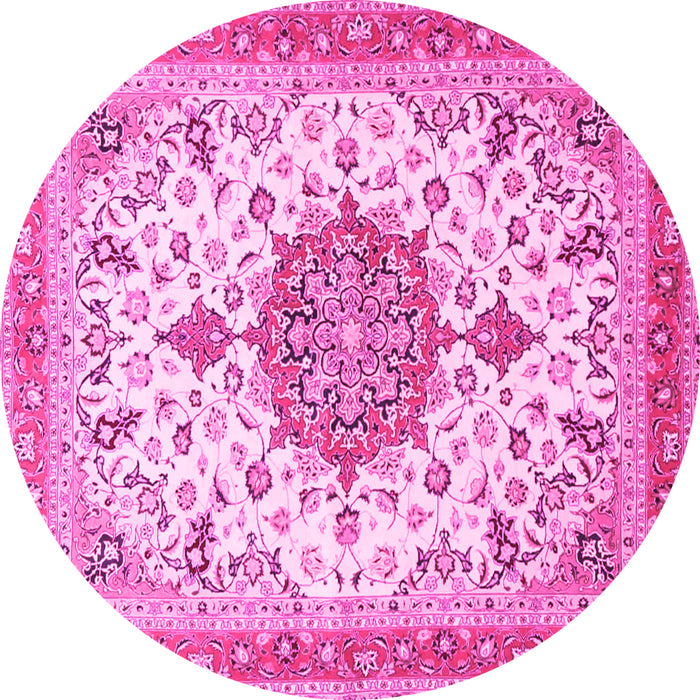 Round Persian Pink Traditional Rug, tr4663pnk