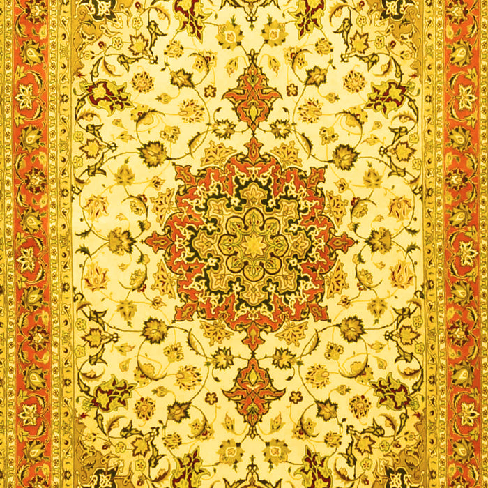 Machine Washable Persian Yellow Traditional Rug, wshtr4663yw